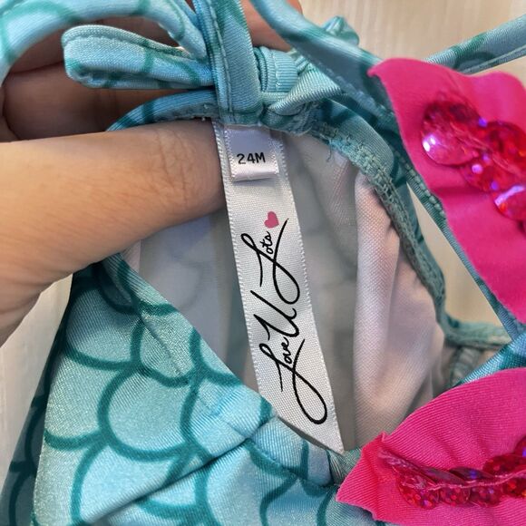 Love U Lots Mermaid One Piece Swimsuit UPF 50+ Girls Size 24 Months - Picture 5 of 10